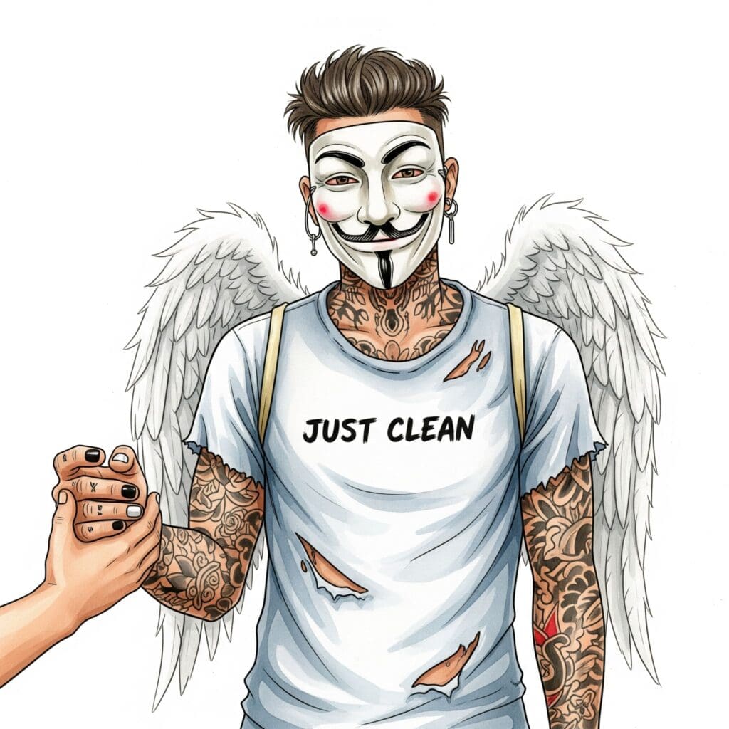 Eine Hand, die eine andere unterstützend hält. Die Geste ist sanft und hoffnungsvoll. Symbolisiert das Annehmen von Hilfe und den Weg zur Genesung. "Hilfe bei Magersucht", "Unterstützung Essstörung", "Weg zur Heilung"