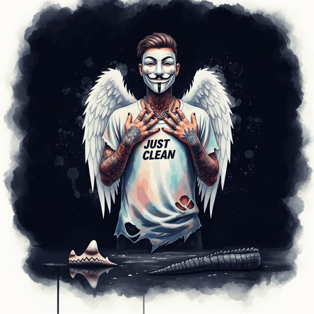 Ein einzelner, stilisierter Krokodilzahn oder eine Krokodilschuppe liegt auf einer dunklen, bedrohlichen Oberfläche. Das Bild sollte kalt, scharf und gefährlich wirken. "Krokodil Droge Gefahr", "Desomorphin", "gefährlichstes Opioid"