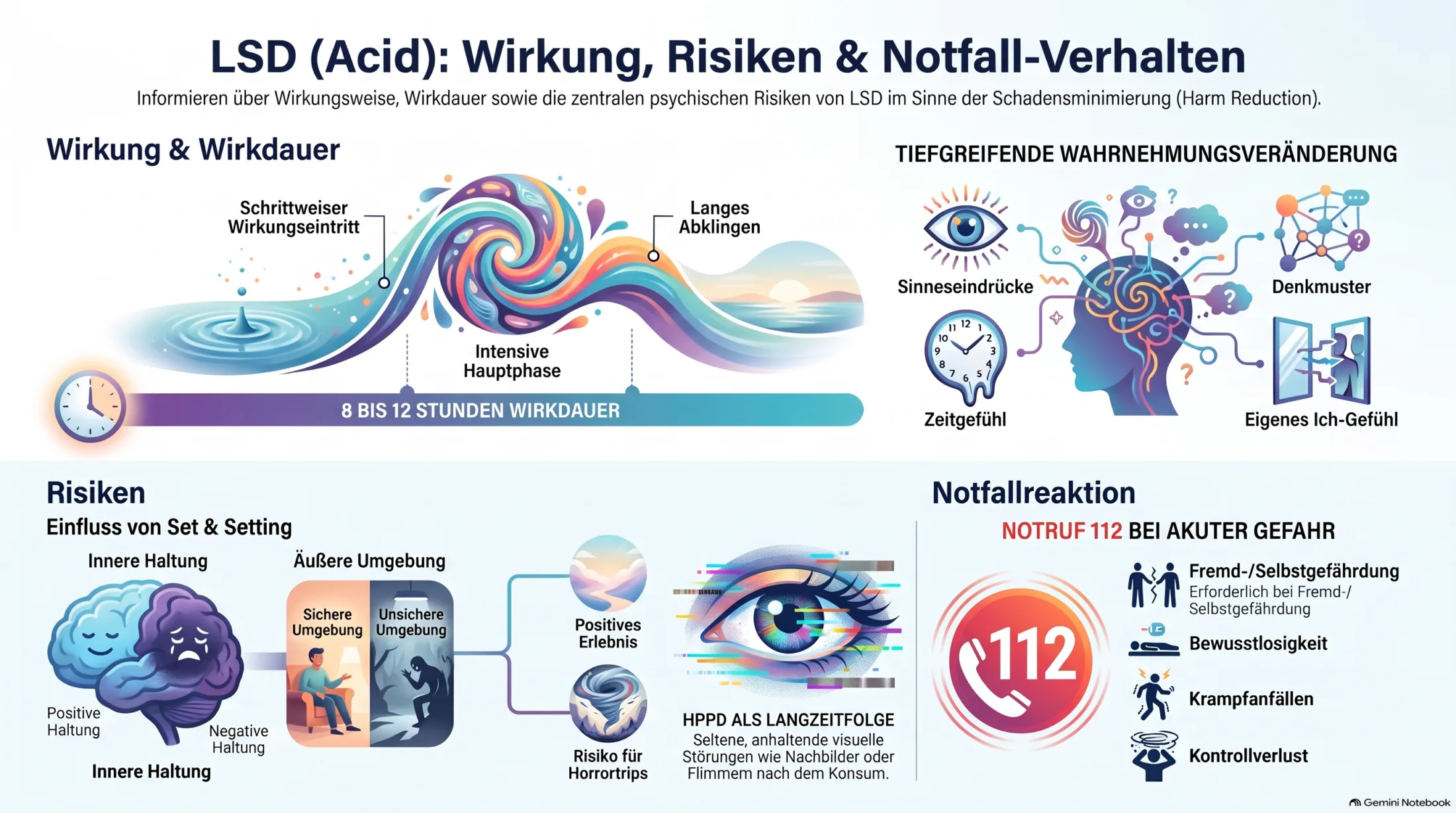 LSD und Acid: Wirkung, Horrortrip, HPPD, Risiken und Notfallzeichen