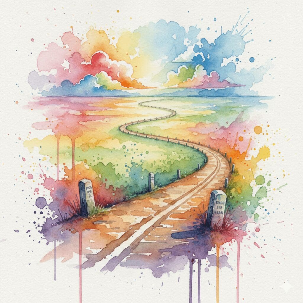 Symbolische Darstellung der Substitutionstherapie als langer, aber sicherer Weg zur Stabilität.