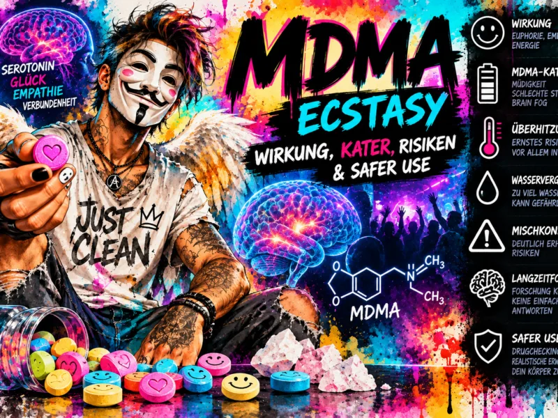 MDMA / Ecstasy: Wirkung, Kater, Comedown, Serotonin & Risiken