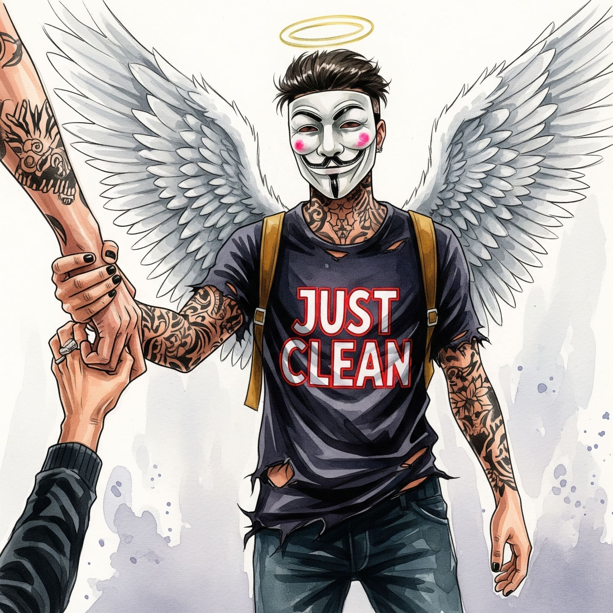 Zwei ineinander verschlungene Hände, wobei eine Hand kraftlos oder hilfesuchend wirkt und die andere sie krampfhaft festhält. Oder eine Person, die versucht, eine andere vor dem Umfallen zu bewahren, dabei aber selbst ins Straucheln gerät. Eher symbolisch, nicht zu düster.

Keywords: "Co-Abhängigkeit Symbolbild", "Verstrickung Sucht Angehörige", "Hilfe bei Co-Abhängigkeit"