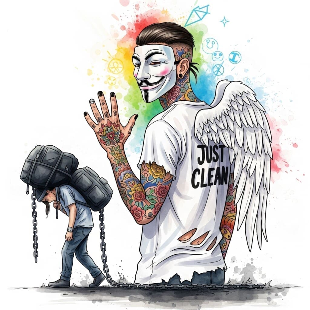 Eine Person, die unter einer schweren Last (symbolisiert durch einen großen, dunklen Rucksack oder eine Kette) gebeugt geht und erschöpft aussieht. Im Hintergrund verblassen fröhliche Farben oder Symbole für eigene Interessen.

Keywords: "Folgen Co-Abhängigkeit", "Belastung Angehörige Sucht", "Co-Abhängigkeit Stress Depression"