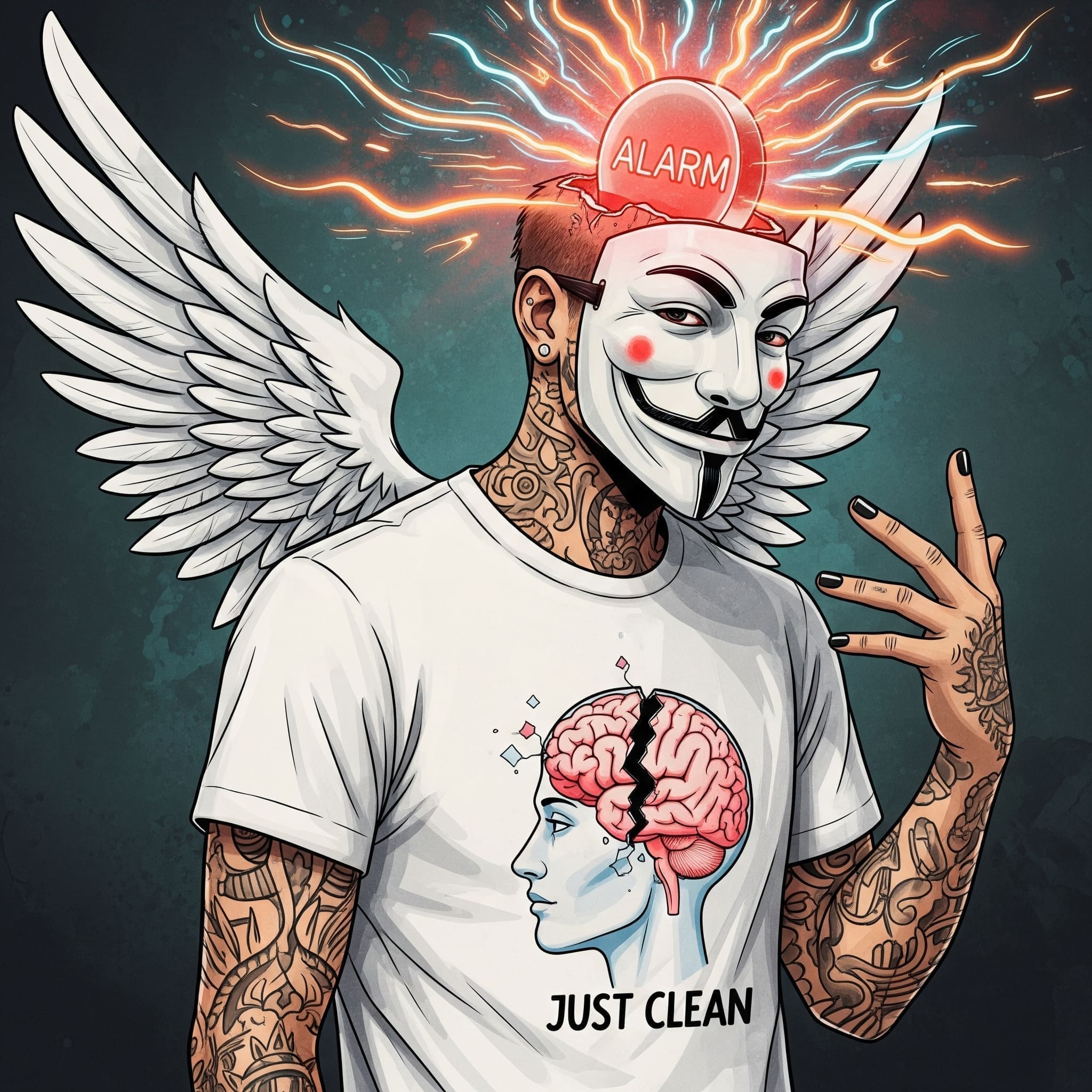 Eine stilisierte Grafik eines Kopfes im Profil. Im Gehirn leuchtet ein großer, roter "ALARM"-Knopf, von dem Wellen ausgehen. Symbolisiert den plötzlichen, intensiven Drang. "Was ist Craving", "Suchtdruck erklärt", "Verlangen nach Drogen"