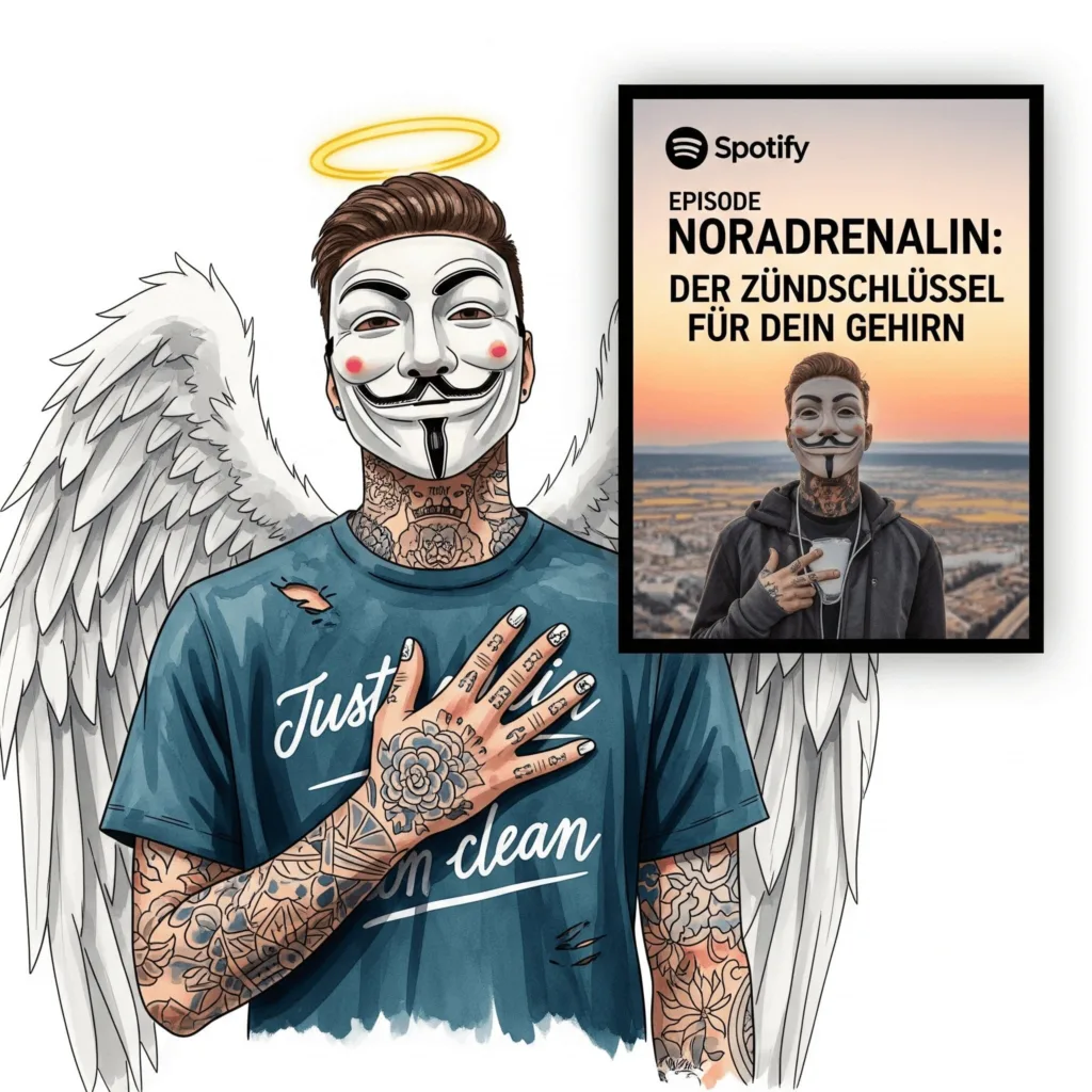 Noradrenalin: Der Zündschlüssel für dein Gehirn. Podcast und Artikelbild