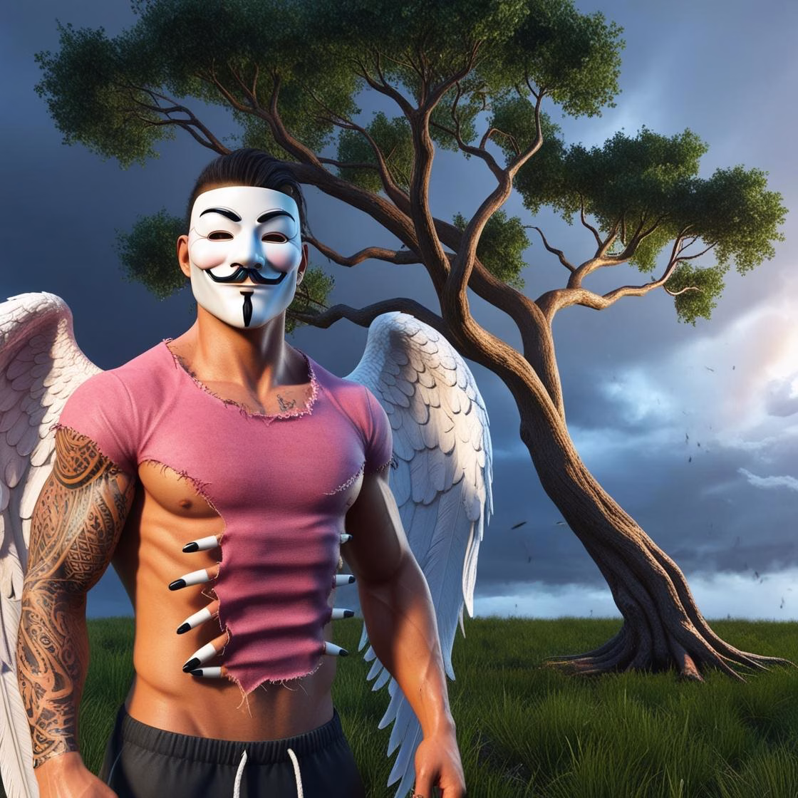 Ein starker Baum, der im Wind weht, aber nicht bricht. Keywords: Resilienz, Widerstandskraft, Stärke, Natur, Baum, Wind, Sturm, Symbol