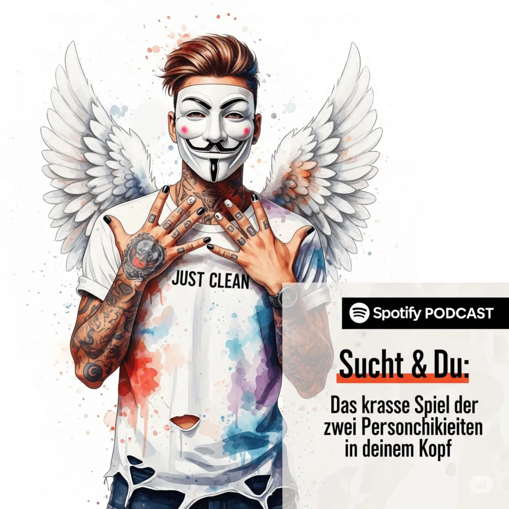 Sucht & Du: Das krasse Spiel der zwei Persönlichkeiten in deinem Kopf. Podcast und Artikel Titelbild