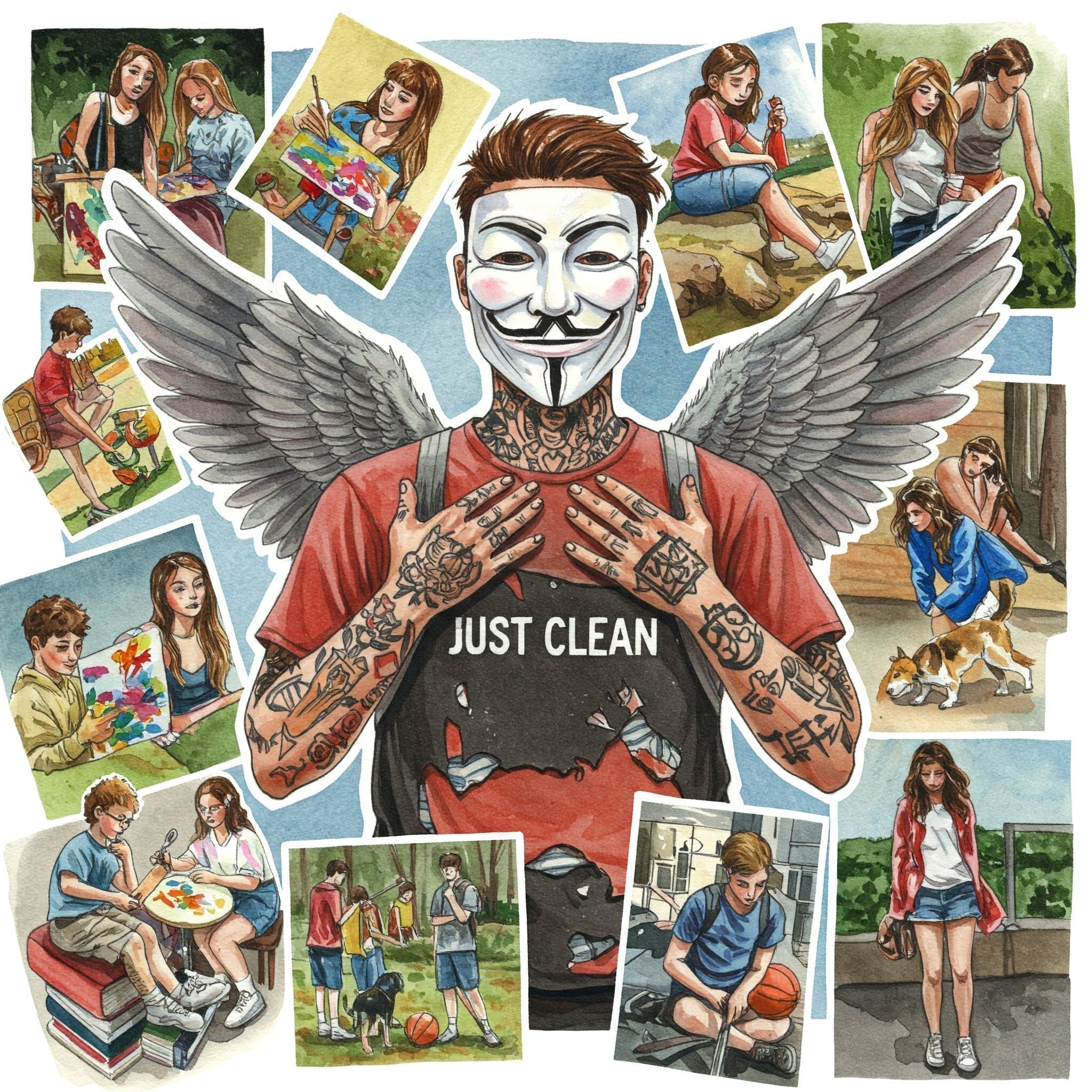 Junge Person entdeckt neue Hobbys und Interessen nach Sucht mithilfe von Achtsamkeit. Hobbys finden, Interessen, Sucht Nachsorge, positive Aktivitäten, Identität entdecken, Achtsamkeit, clean leben