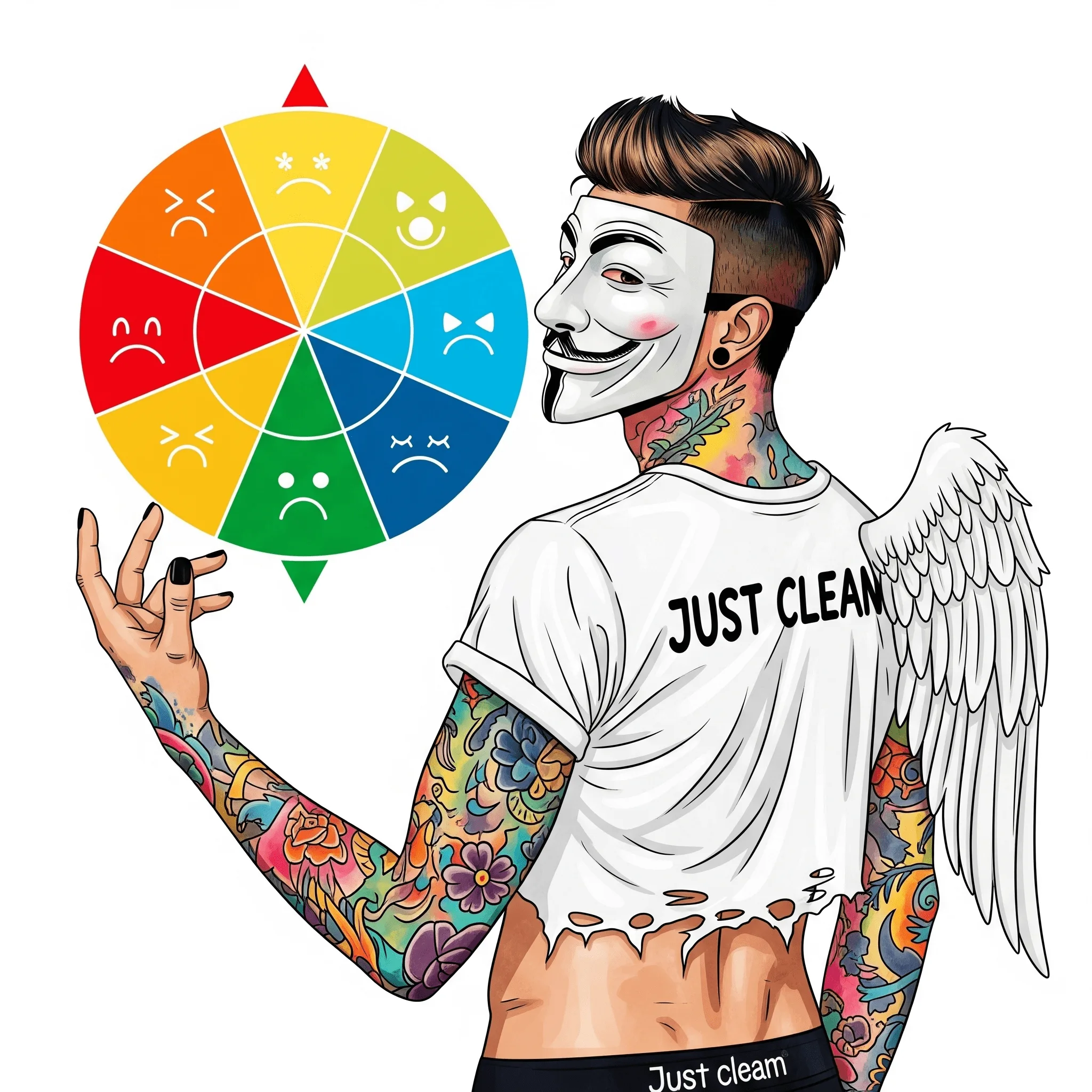 Eine klare, bunte und moderne Grafik eines "Gefühlssterns" oder "Gefühlsrads" mit den Hauptemotionen außen und feineren Abstufungen innen. "Gefühlsstern Vorlage", "Gefühlsrad Emotionen", "Emotionen verstehen lernen"