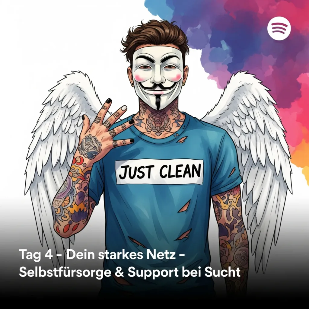 Tag 4: Dein starkes Netz – Selbstfürsorge & Support bei Sucht - Podcast und Artikel Titelbild