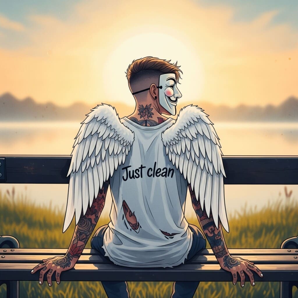 Eine Person sitzt allein auf einer Bank und blickt auf eine ruhige, weite Landschaft (ein See bei Sonnenaufgang). Symbolisiert das Finden des eigenen Friedens und der eigenen Perspektive. "Ruhe finden als Angehöriger", "Selbstfürsorge für Angehörige", "neuer Weg für mich"