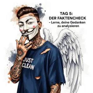 Tag 5: Der Faktencheck – Lerne, deine Gedanken zu analysieren. Podcast und Artikel Titelbild