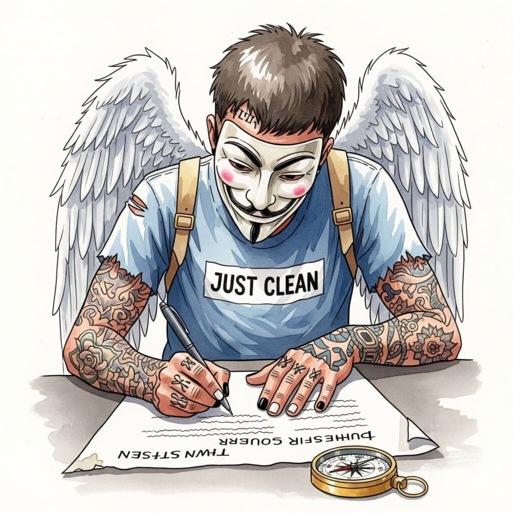 Eine Person schreibt konzentriert auf einem schönen Blatt Papier. Daneben liegen ein Kompass und ein Stift. Symbolisiert das bewusste Erstellen des Zukunfts-Kompasses. "Zukunftsplan erstellen", "nachhaltige Veränderung", "als Angehöriger stark bleiben"