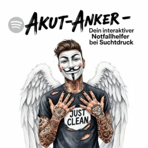 Wenn die Welle kommt: Der neue "Akut-Anker" – Dein interaktiver Notfallhelfer bei Suchtdruck. Podcast und Artikel Titelbild.