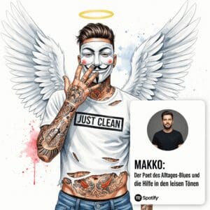 Makko: Der Poet des Alltags-Blues und die Hilfe in den leisen Tönen. Podcast und Artikel Titelbild