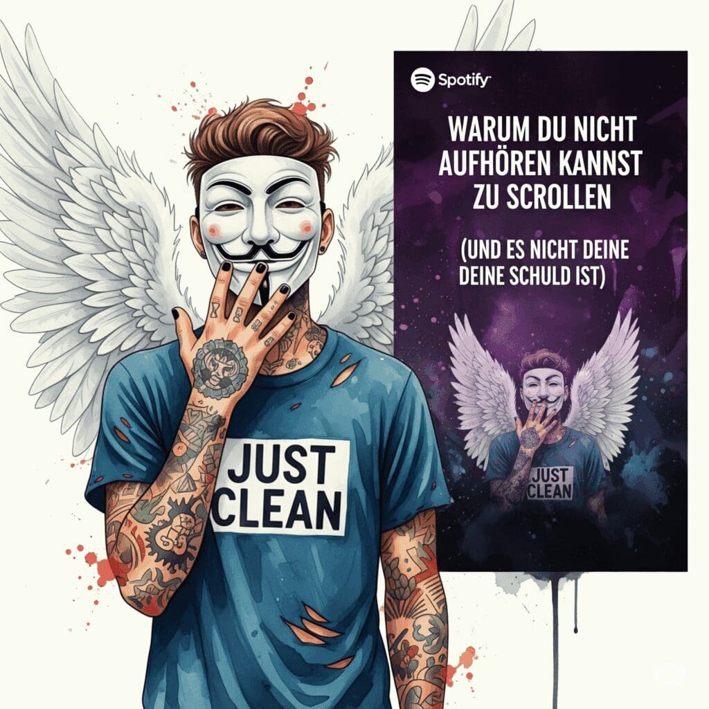 Warum du nicht aufhören kannst zu scrollen (und es nicht deine Schuld ist) Podcast und Artikel Titelbiild