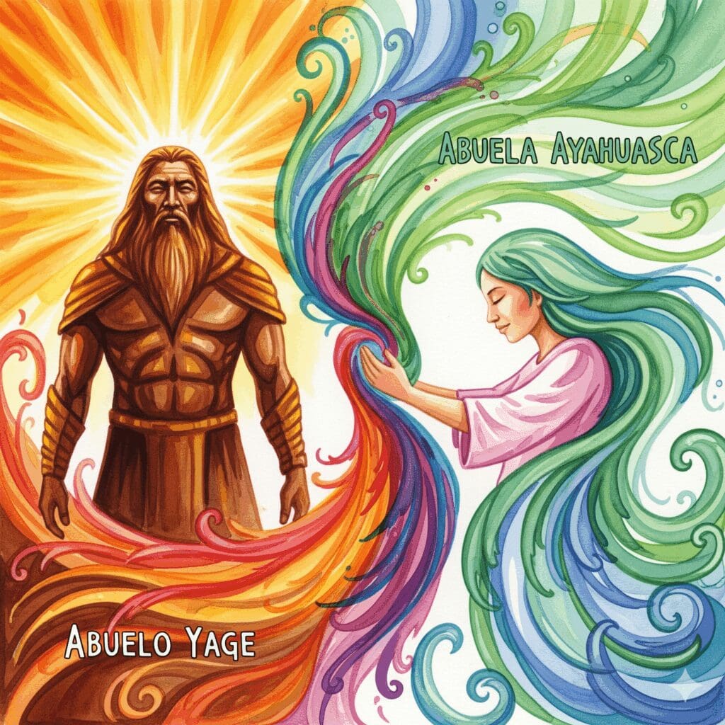 Yage maskulin Ayahuasca feminin Energie Abuelo Abuela Großvater Großmutter Tradition