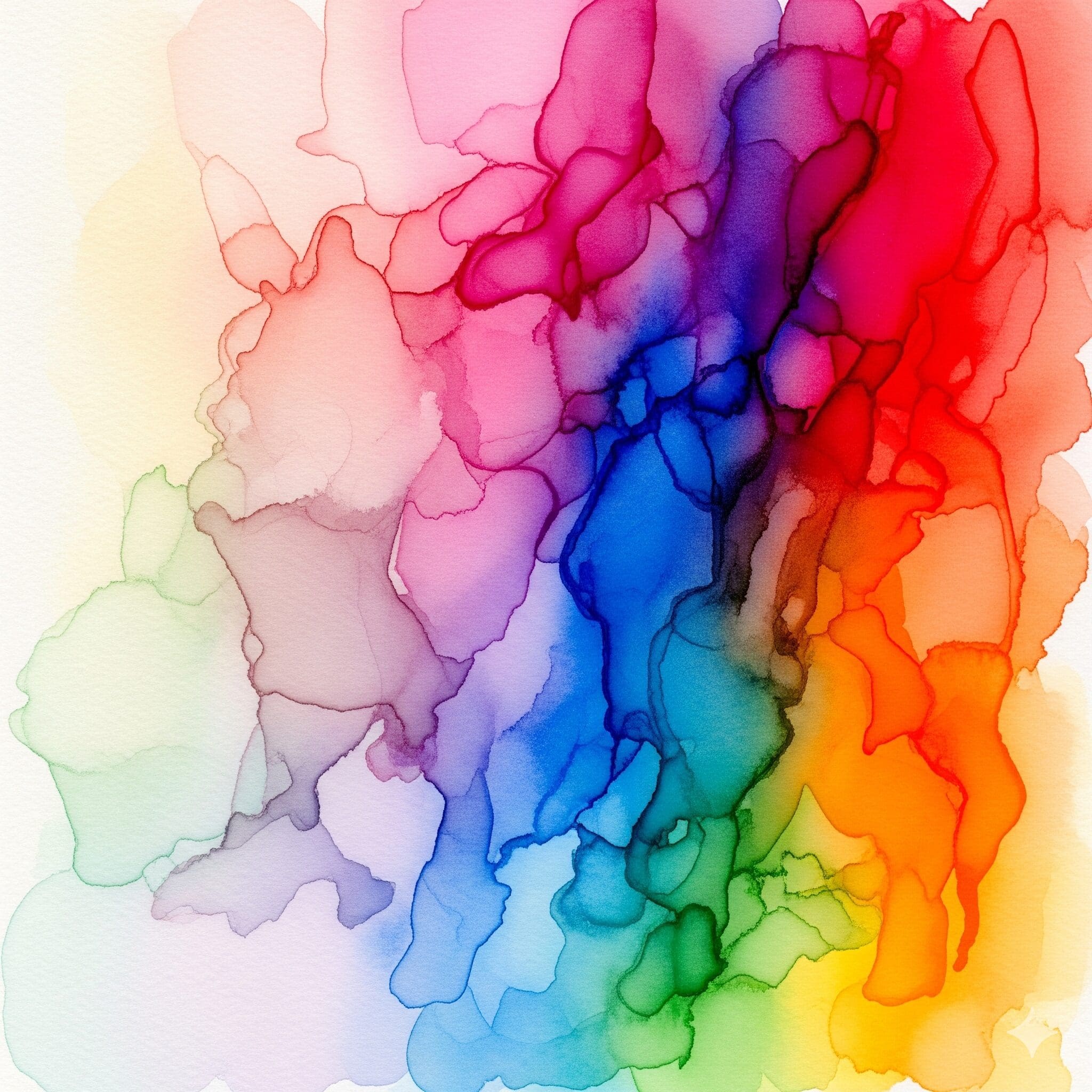 Watercolor-Darstellung eines harmonischen Farbspektrums von sanften Pastelltönen bis intensiven Farben, zeigt Gleichwertigkeit aller sexuellen Präferenzen von vanilla bis kinky