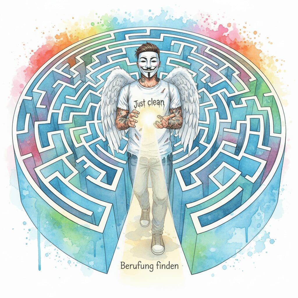 Die NeelixberliN-Figur (Watercolor) beginnt den Weg zur Seelenaufgabe, indem sie dem Licht ihres Herzens auf den nächsten kleinen Schritt vertraut (CRA).