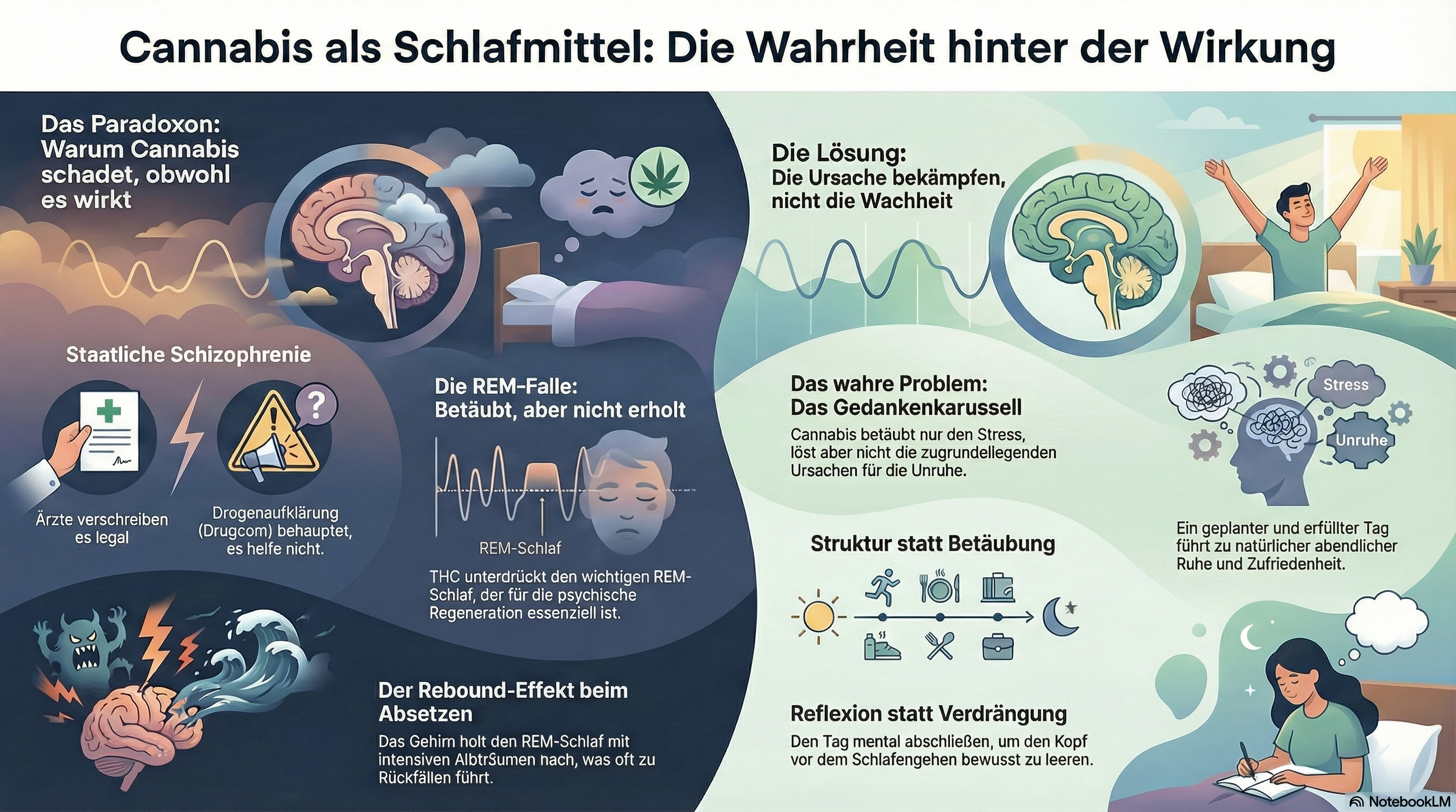 Infografik zu Cannabis als Schlafmittel