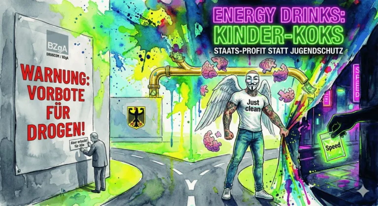 Energy Drinks: Der staatlich geduldete „Kinder-Koks“ (Drugcom-Kritik & Die 500-Mio-Lüge)