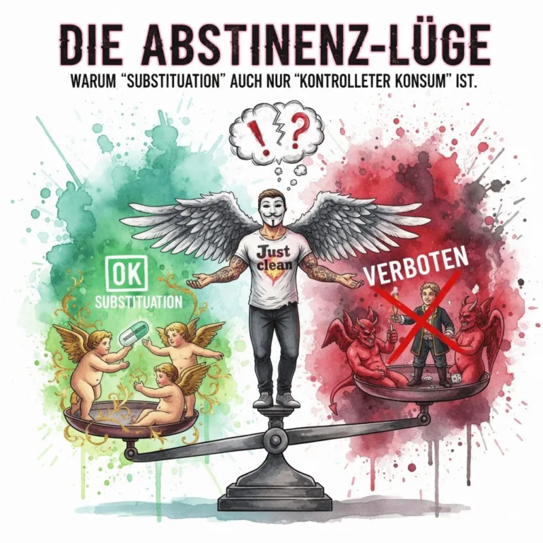 Die Abstinenz-Lüge: Warum „Kontrollierter Konsum“ das ist, was die Pharma „Substitution“ nennt