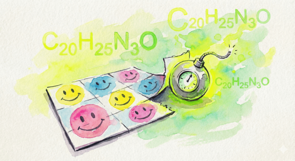 LSD als partieller Agonist vs. NBOMe als Full Agonist am Serotonin-Rezeptor.