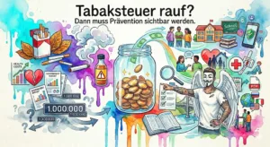 Symbolbild zu Tabaksteuer, Suchtprävention, Suchthilfe-Finanzierung, Drugcom, DigiSucht, Präventionsfonds, digitaler Suchthilfe und Transparenz.