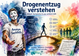 Symbolbild zu Drogenentzug, Entzugserscheinungen, PAWS, medizinischer Sicherheit, Rückfallprävention und anonym-suchthilfe.de.
