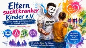 Symbolbild zu Eltern suchtkranker Kinder e.V., Angehörigenhilfe, Selbsthilfe, Online-Treffen, Forum, Netzwerkwanderungen und anonym-suchthilfe.de.