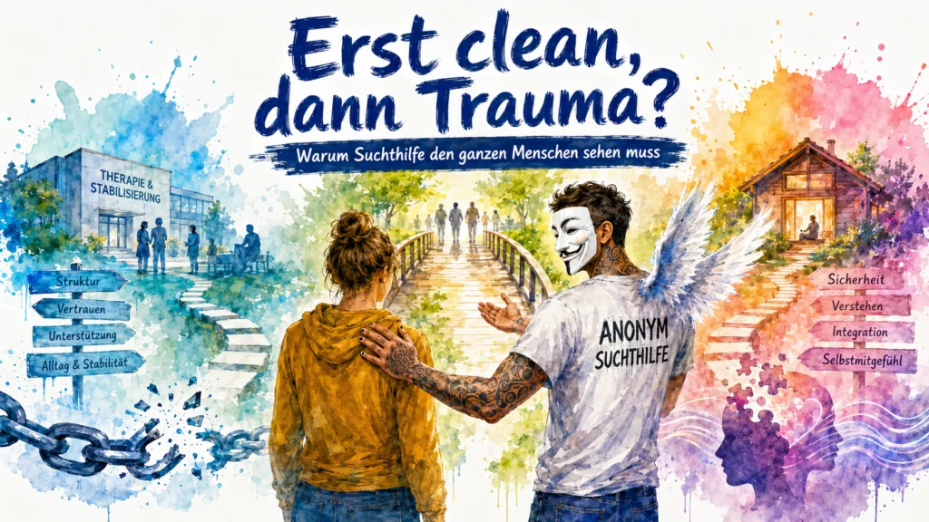 Symbolbild zu Sucht und Trauma, PTBS, integrierter Behandlung, Oberurseler Modell, Stabilisierung und anonym-suchthilfe.de.