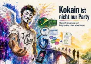 Symbolbild zu Kokain, Drugchecking, Substanzwarnungen, Live-Radar, Harm Reduction, Sprachbrücke und digitaler Suchthilfe.