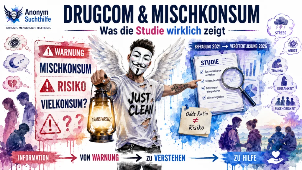 Symbolbild zum Faktencheck einer Drugcom-Meldung über jugendlichen Mischkonsum, psychische Belastung und die Originalstudie.