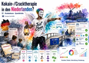 Symbolbild zur Kokain- und Cracktherapie in den Niederlanden, PD S2, Krankenkassenantrag, Contingency Management und Sprachbrücke.