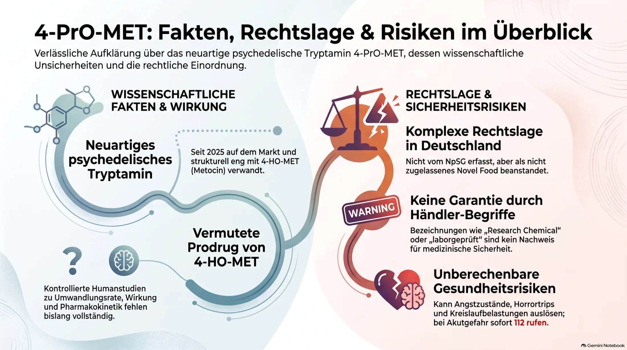 4-PrO-MET: Fakten, Rechtslage und Risiken 4-PrO-MET: Fakten, mögliche Prodrug von 4-HO-MET, Risiken und Rechtslage