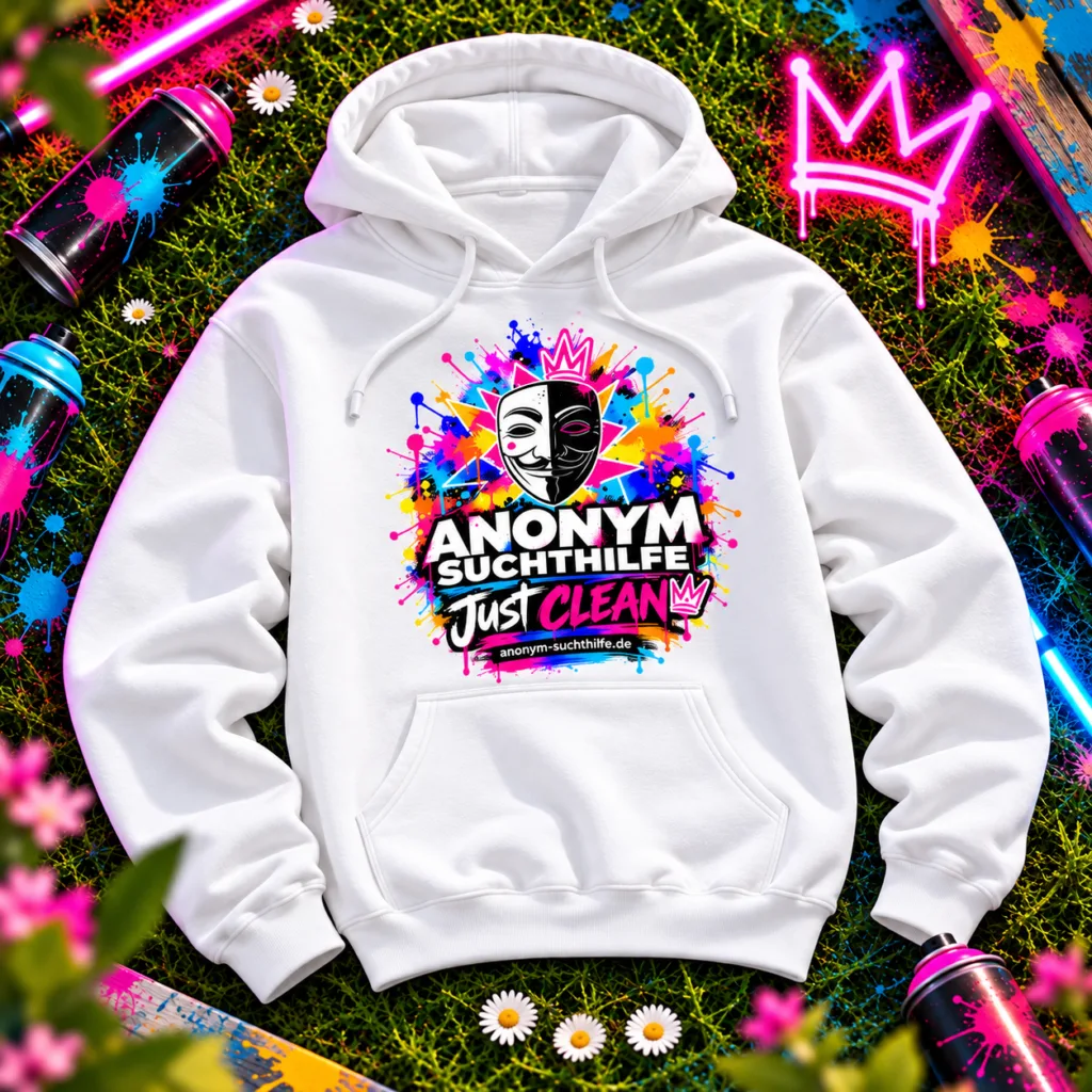 JUST CLEAN – Unisex Hoodie | Anonym Suchthilfe Logo Edition
