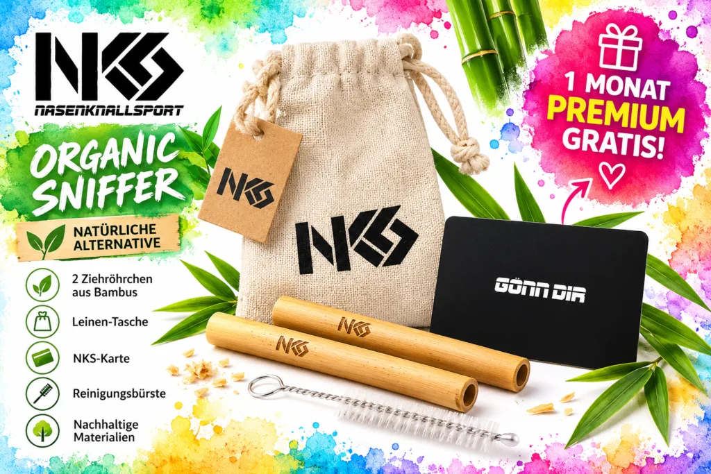 NKS Organic Sniffer – 2 Bambus-Ziehröhrchen mit Zubehör + 1 Monat Premium gratis